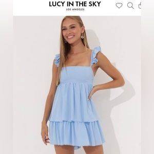 Maizey Ruffle Dress in Blue